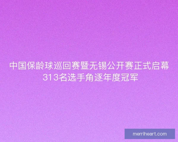 中国保龄球巡回赛暨无锡公开赛正式启幕 313名选手角逐年度冠军