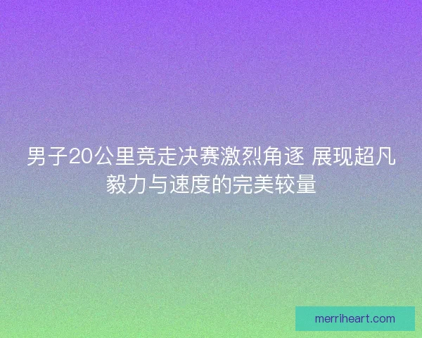 男子20公里竞走决赛激烈角逐 展现超凡毅力与速度的完美较量